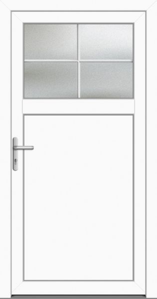 Kunststoff Nebeneingangstür "ALSTER-J" 60 mm 4 Sprossenfelder