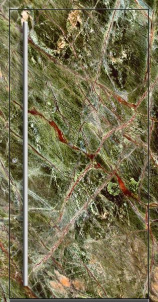 Außenansicht Aluminium-Stein-Tür Rain Forest Green innen öffnend DIN links