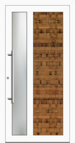 Aluminium-Holz Haustür "EMS-W" 79 mm Weinfassholz