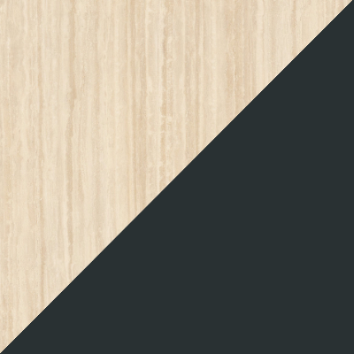 Travertin Classico (Stein au&szlig;en) / Anthrazitgrau (RAL 7016 innen)