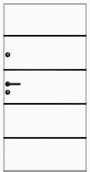 Aluminium-Stahl Nebeneingangstür "ARGEN" 68 mm BLACKLINE