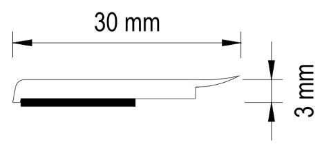 Flachleiste für Kunststoff-Türen 30 x 3 mm (selbstklebend)