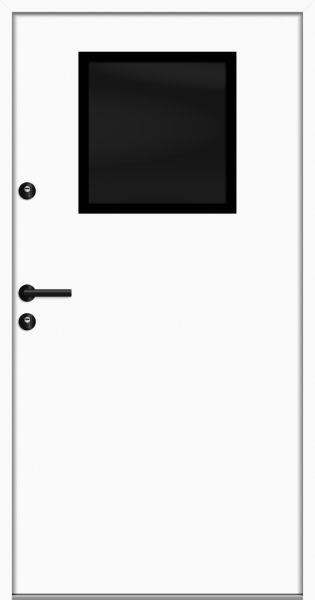 Aluminium-Stahl Nebeneingangstür "AISCH" 68 mm BLACKLINE