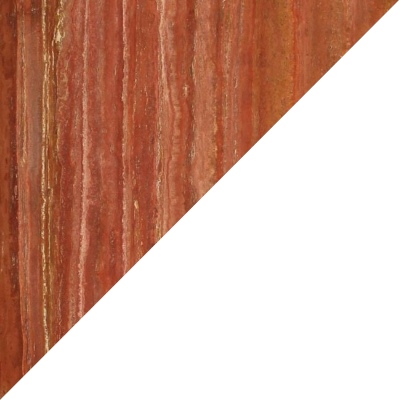 Travertin Rosso (Stein au&szlig;en) / Verkehrswei&szlig; (RAL 9016 innen)