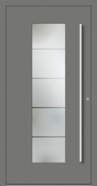 AKTION Aluminium Haustür "BODENSEE" 90 mm RC2 110 x 210 cm RAL 9007