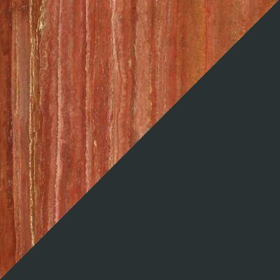 Travertin Rosso (Stein au&szlig;en) / Anthrazitgrau (RAL 7016 innen)
