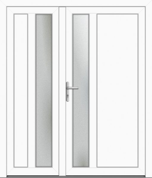 Kunststoff Nebeneingangstür "EMS-J" 60 mm 2-flügelig asymm